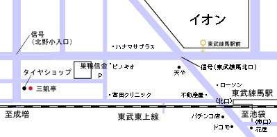 三凱亭への道案内図